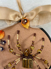 Load image into Gallery viewer, Vintage Cufflink Gold & Antler on Beige 6 Inch Hoop Spider