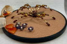 Load image into Gallery viewer, Vintage Cufflink Gold & Antler on Beige 6 Inch Hoop Spider