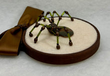 Load image into Gallery viewer, Vintage Cufflink Artists Palette on Cream 3 Inch Hoop Spider