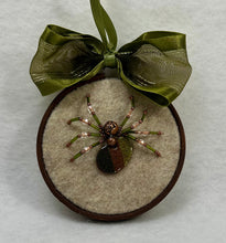 Load image into Gallery viewer, Vintage Cufflink Artists Palette on Tan 3 Inch Hoop Spider