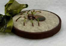 Load image into Gallery viewer, Vintage Cufflink Artists Palette on Tan 3 Inch Hoop Spider
