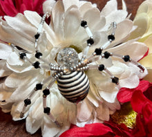 Load image into Gallery viewer, Black & White Cotton Beaded Spider