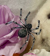 Load image into Gallery viewer, Beaded Black Dragon Vein Spiderling