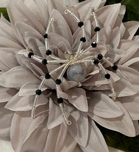 Load image into Gallery viewer, Beaded Black Dragon Vein Agate Spider