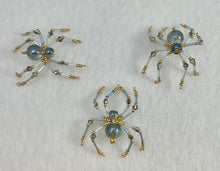 Load image into Gallery viewer, Beaded Blue Aurora Glass Spiderling