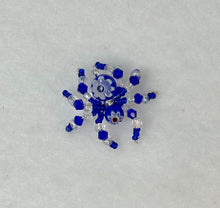 Load image into Gallery viewer, Hand Made Glass Blue Floral Jumping Spider