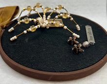 Load image into Gallery viewer, Vintage Cufflink Gold & Antler on Black 6 Inch Hoop Spider