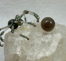 Load image into Gallery viewer, Clear Quartz Display with Green Zebra Jasper Spiderling