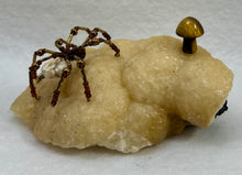 Load image into Gallery viewer, Calcite Display with Magnesite Spiderling