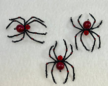 Load image into Gallery viewer, Beaded Red & Black Glass Spiderling