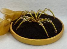 Load image into Gallery viewer, Vintage Gold & Citrine on Brown 4 Inch Hoop Spider