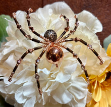 Load image into Gallery viewer, Copper Metal Beaded Spider