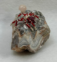 Load image into Gallery viewer, Crazy Lace Display with Ruby Chalcedony Spiderling