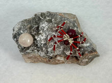 Load image into Gallery viewer, Crazy Lace Display with Ruby Chalcedony Spiderling