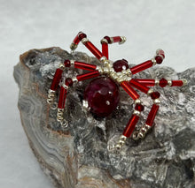 Load image into Gallery viewer, Crazy Lace Display with Ruby Chalcedony Spiderling