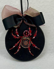 Load image into Gallery viewer, Vintage Metal Dart Board Cufflink on Black 4 Inch Hoop Spider