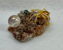 Load image into Gallery viewer, Epidote Display with Yellow Citrine Spiderling