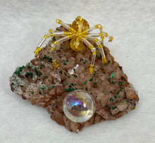Load image into Gallery viewer, Epidote Display with Yellow Citrine Spiderling