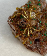 Load image into Gallery viewer, Epidote Display with Carved Soapstone Spiderling