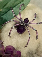 Load image into Gallery viewer, Beaded Faceted Amethyst Spiderling