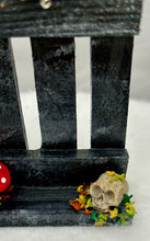 Load image into Gallery viewer, Mini Hand Painted Wooden Fence with Aqua Jumping Spider