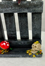 Load image into Gallery viewer, Mini Hand Painted Wooden Fence with Red Jumping Spider
