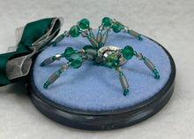 Load image into Gallery viewer, Vintage Cufflink Silver Fish on Blue 3 Inch Hoop Spider
