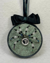 Load image into Gallery viewer, Vintage Cufflink Silver Fish on Green 3 Inch Hoop Spider