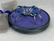 Load image into Gallery viewer, Vintage Cufflink Silver Scalene Triangle on Purple 3 Inch Hoop Spider