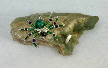 Load image into Gallery viewer, Green Fluorite Display with Ruby in Zoisite Spiderling