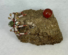 Load image into Gallery viewer, Grossular Garnet Display with Ocean Jasper Spiderling