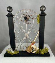 Load image into Gallery viewer, Cemetery Gate with Lava Rock Spiderling and Natural Rodent Skull Display