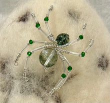 Load image into Gallery viewer, Beaded Green Phantom Quartz Spiderling