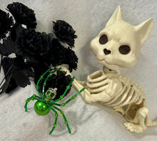 Load image into Gallery viewer, Beaded Green Skull Spider