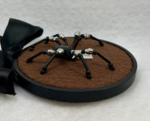 Load image into Gallery viewer, Vintage Silver Long Gun Cufflink on Brown 4 Inch Hoop Spider