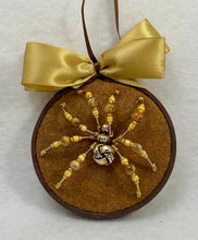 Load image into Gallery viewer, Vintage Cufflink Gold & Silver Knot on Coffee 3 Inch Hoop Spider