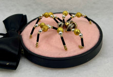 Load image into Gallery viewer, Vintage Cufflink Gold & Silver Knot on Pink 3 Inch Hoop Spider