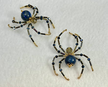 Load image into Gallery viewer, Beaded Lapis and Crystal Spider