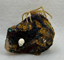 Load image into Gallery viewer, Malachite & Azurite Display with Champagne Druzy Spiderling
