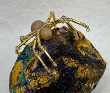 Load image into Gallery viewer, Malachite & Azurite Display with Champagne Druzy Spiderling