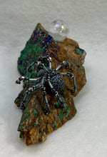 Load image into Gallery viewer, Malachite & Azurite Display with Black Dragon Vein Spiderling
