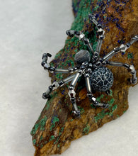 Load image into Gallery viewer, Malachite & Azurite Display with Black Dragon Vein Spiderling