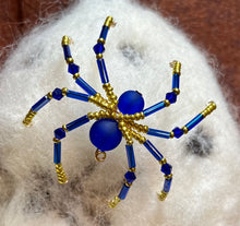 Load image into Gallery viewer, Beaded Matte Cobalt Glass Spiderling