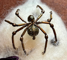 Load image into Gallery viewer, Beaded Metal Filigree Spiderling