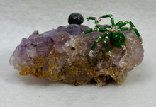 Load image into Gallery viewer, Purple Fluorite Display with Green Jade Spiderling