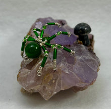 Load image into Gallery viewer, Purple Fluorite Display with Green Jade Spiderling