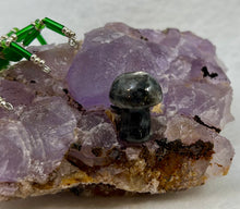 Load image into Gallery viewer, Purple Fluorite Display with Green Jade Spiderling