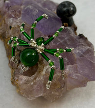 Load image into Gallery viewer, Purple Fluorite Display with Green Jade Spiderling