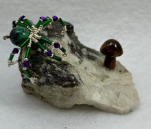 Load image into Gallery viewer, Peacock Ore Display with Ruby in Zoisite Spiderling