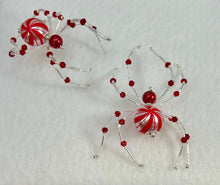 Load image into Gallery viewer, Beaded Peppermint Christmas Spider